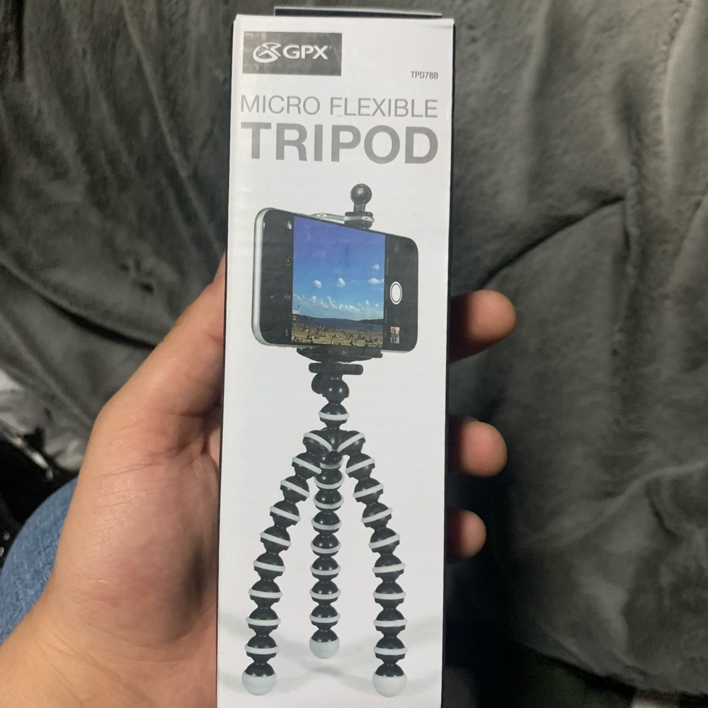 GPX Mini Tripod Resistant Grips Smartphone and Action Camera Black